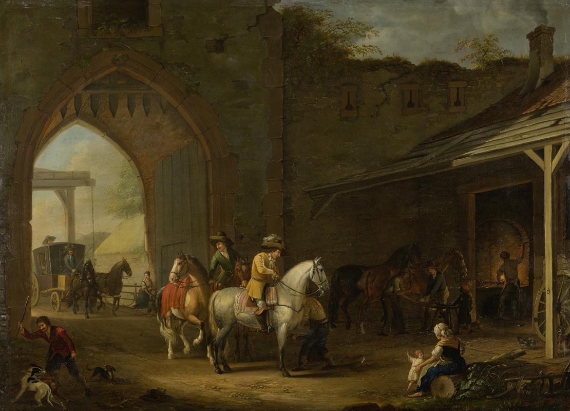 Johann Georg Pforr - Horsemen at the Blacksmith’s