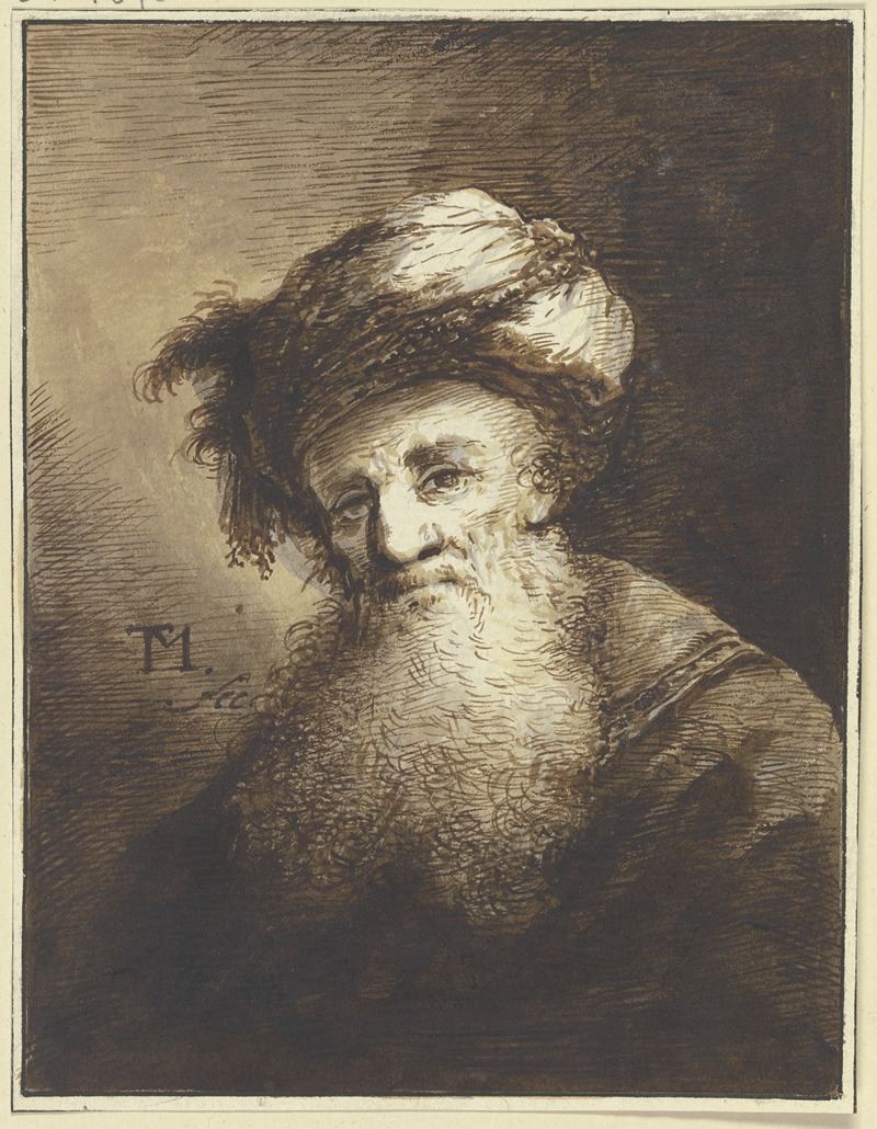 Johann Georg Trautmann - Bärtiger Mann mit einem Turban