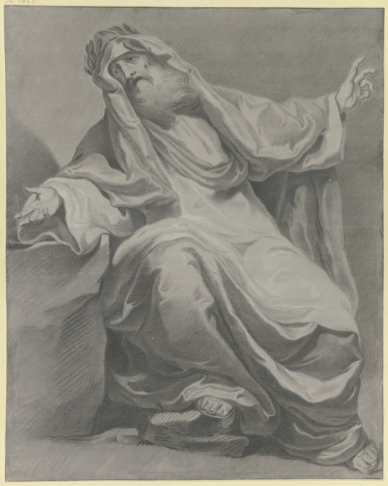 Johann Georg Trautmann - Gewandfigur mit einem Lorbeerkranz