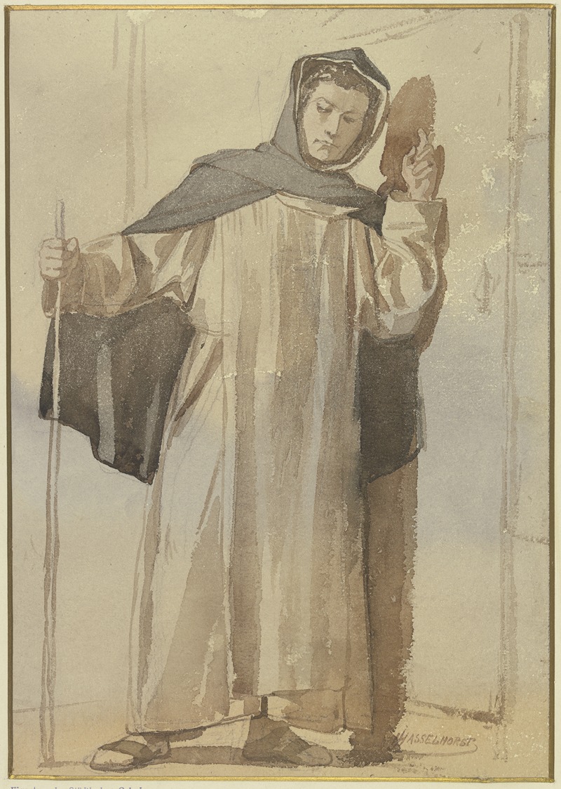 Johann Heinrich Hasselhorst - Mönch an einer Türe klopfend
