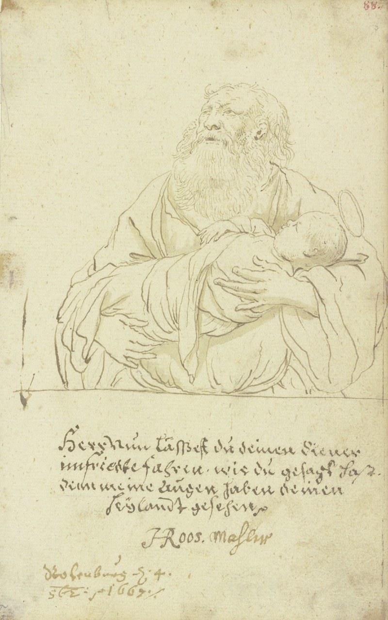 Johann Heinrich Roos - Simeon mit dem Jesusknaben im Arm