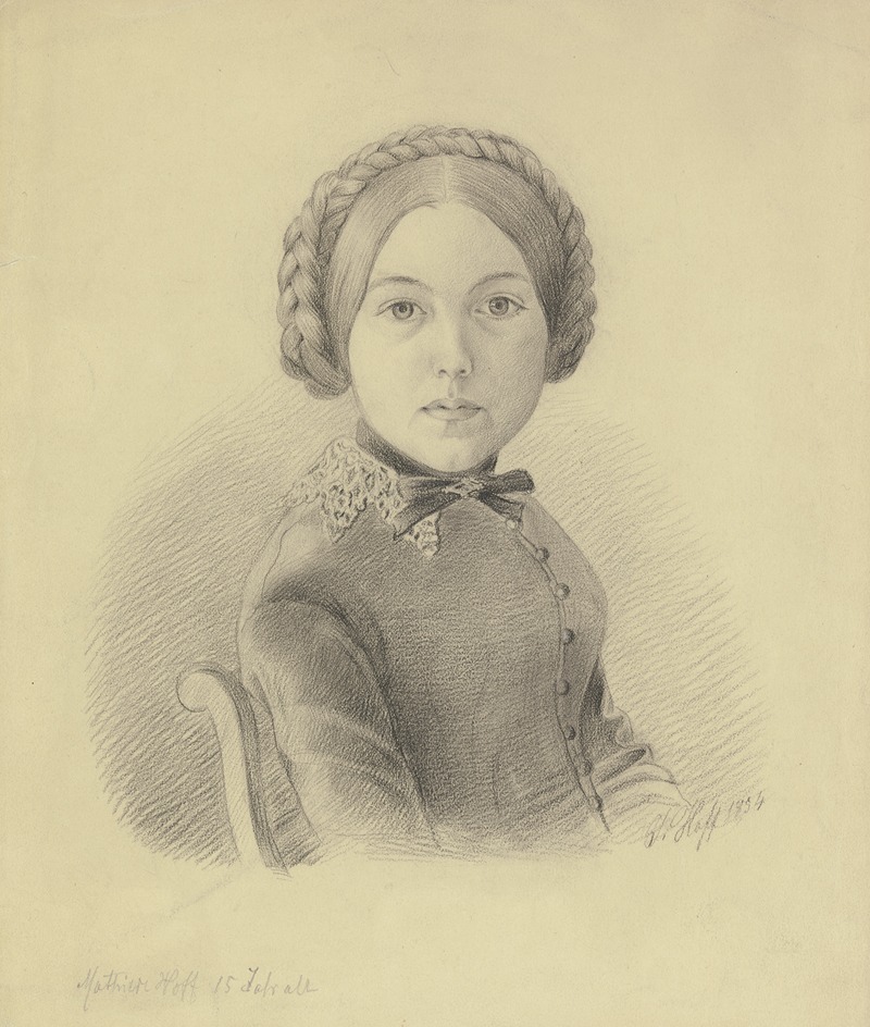 Johann Jakob Hoff - Bildnis Mathilde Hoff, Schwester des Künstlers