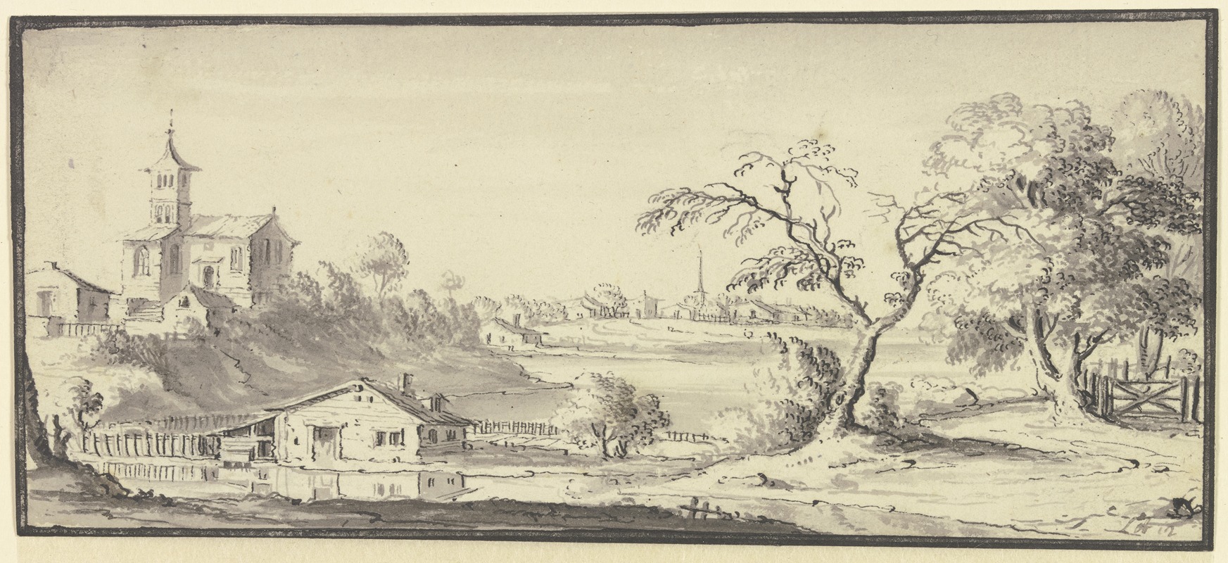 Johann Ludwig Aberli - Landschaft mit einem Fluß