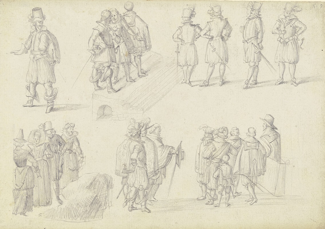Johann Ludwig Ernst Morgenstern - 21 Figurenstudien, darunter drei Frauenfiguren