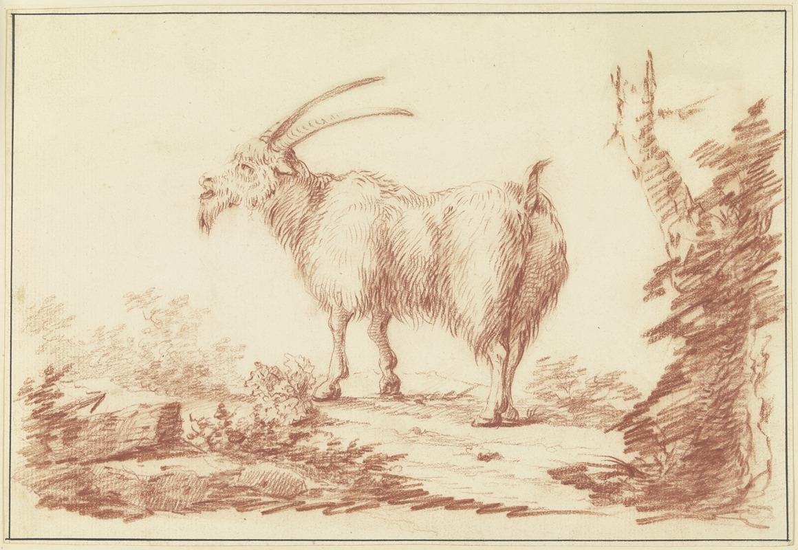 Johann Ludwig von Pfeiff - A goat to the left