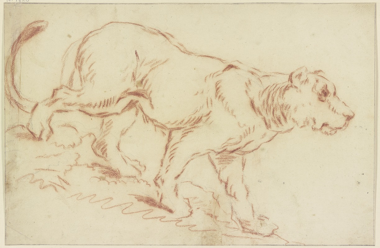 Johann Melchior Roos - Herabschreitende Löwin nach rechts