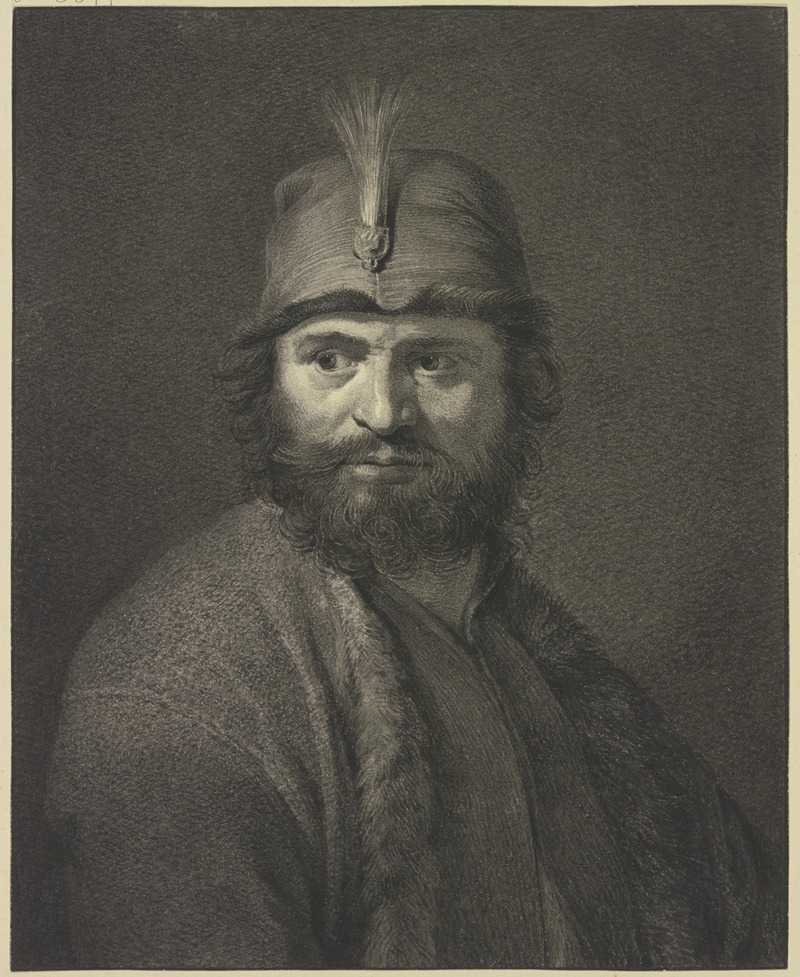 Johannes Pieter De Frey - Porträt eines bärtigen Mannes in polnischer Kleidung