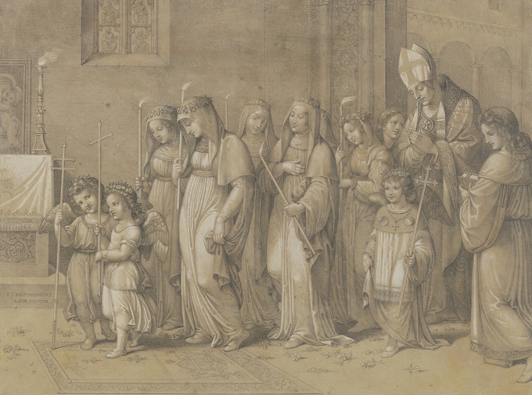 Johannes Riepenhausen - Prozession römischer Mädchen zur Erstkommunion