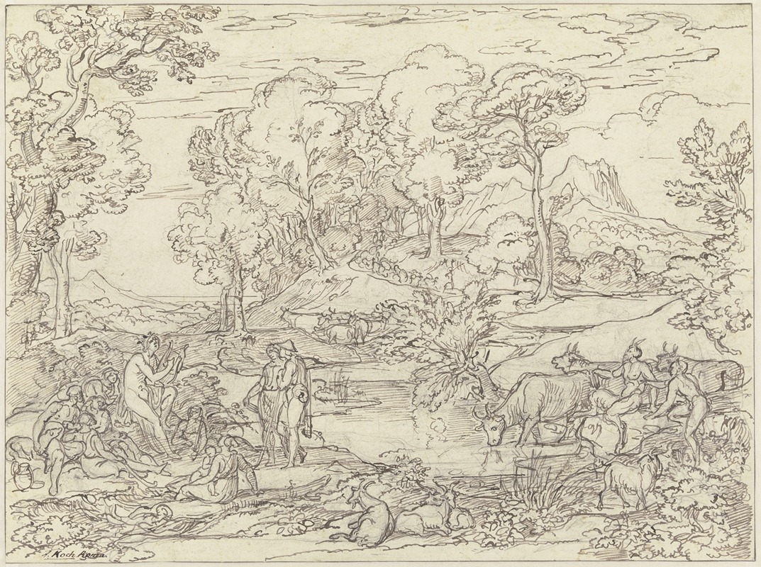 Joseph Anton Koch - Landschaft mit Apoll unter den Hirten