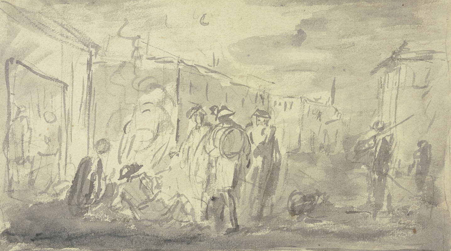 Joseph Parrocel - Soldaten um ein Lagerfeuer
