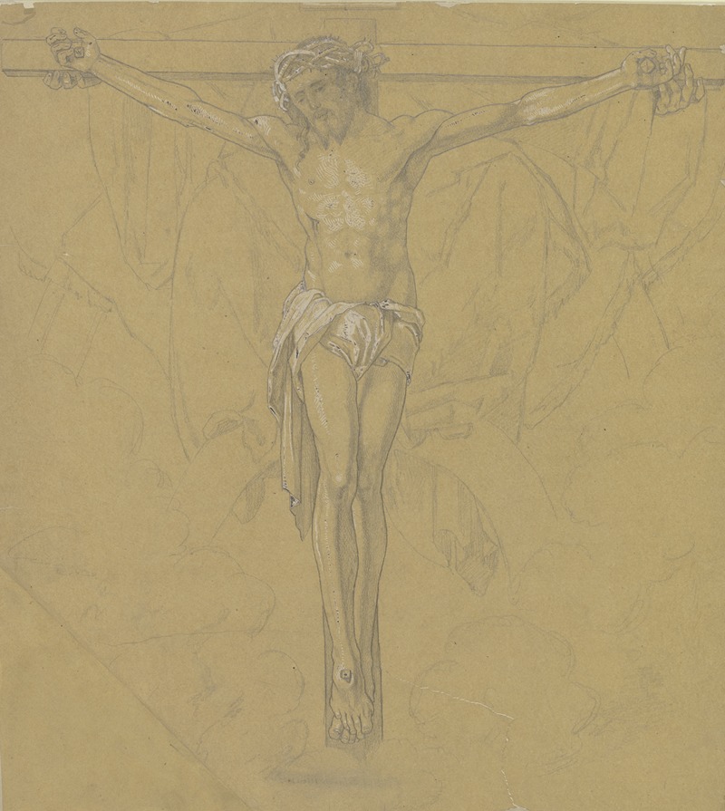 Joseph von Führich - Christus am Kreuz (Fragment einer Dreifaltigkeitsdarstellung)