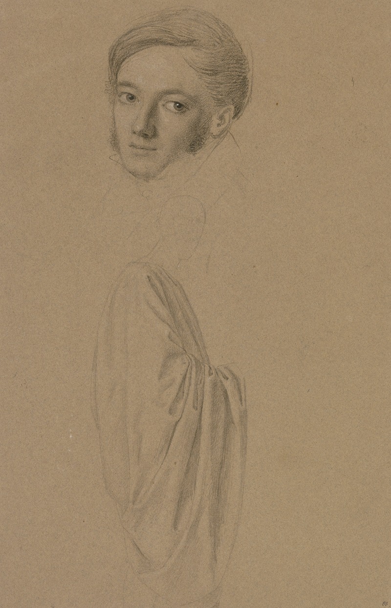 Carl Barth - Bildnis eines unbekannten jungen Mannes; eine manteltragende Gestalt