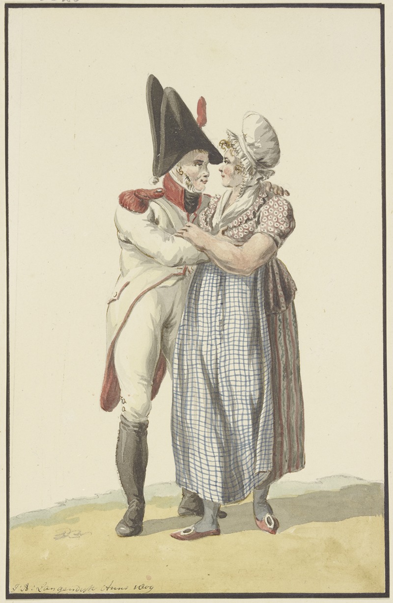 Jan Anthonie Langendijk - Ein Soldat umarmt eine Frau
