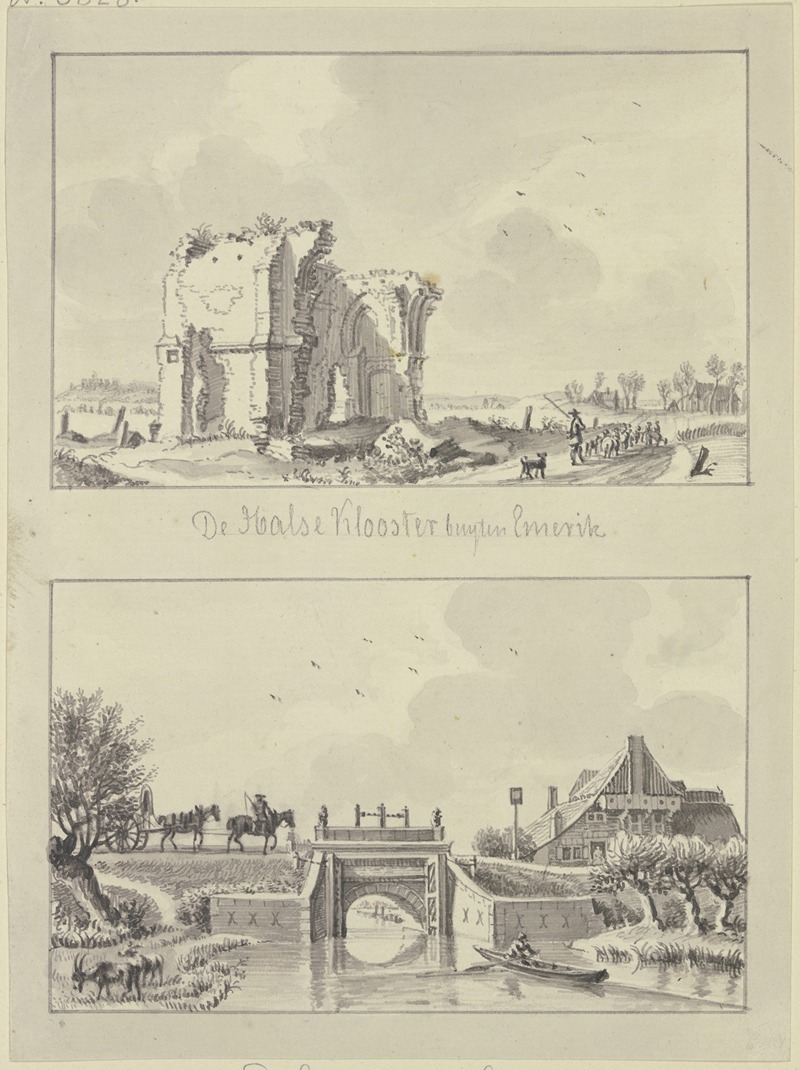 Jan de Beijer - Ruine der Vinzentiuskapelle sowie eine Schleuse bei Emmerich
