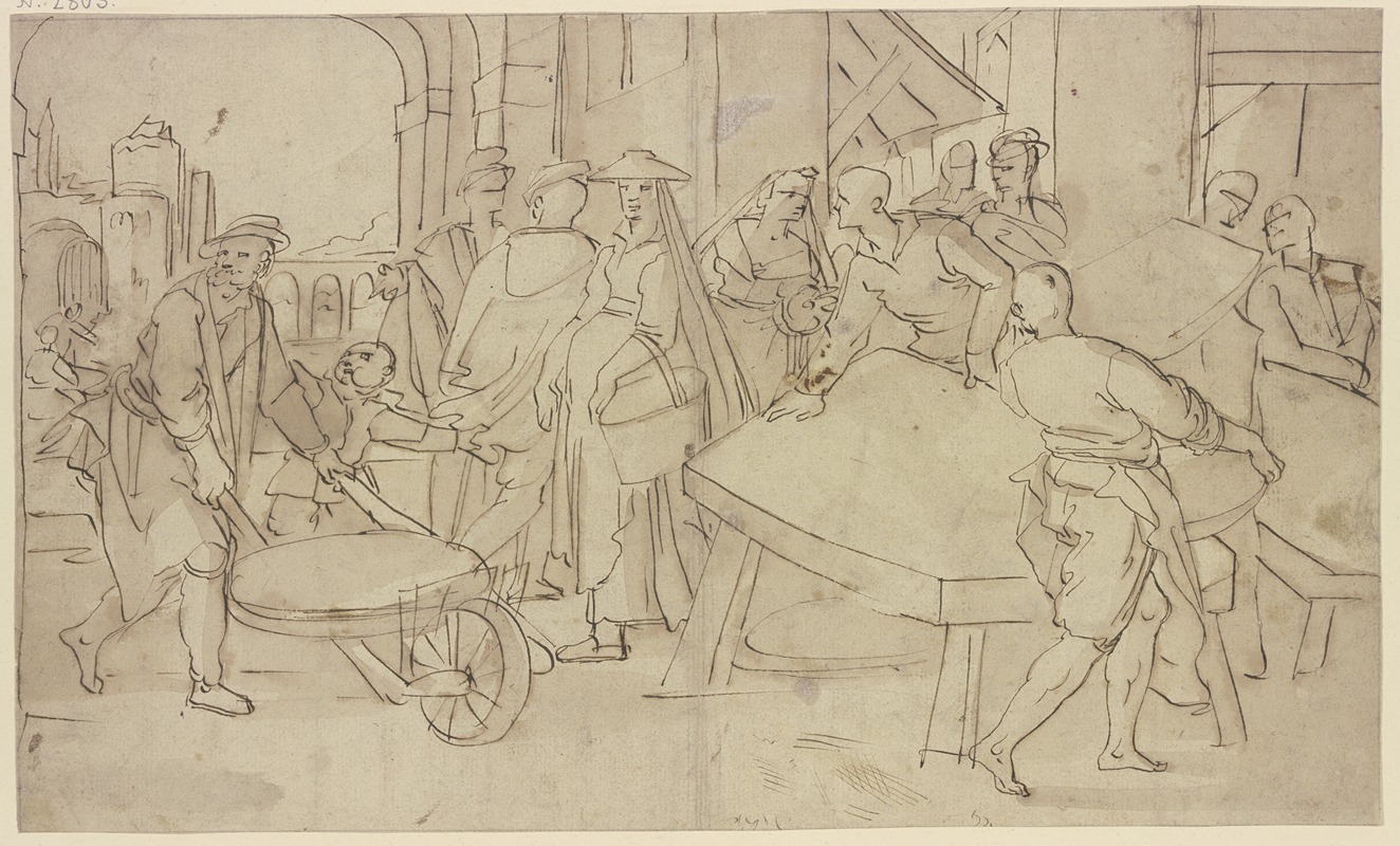 Jan van de Velde II - Market scene