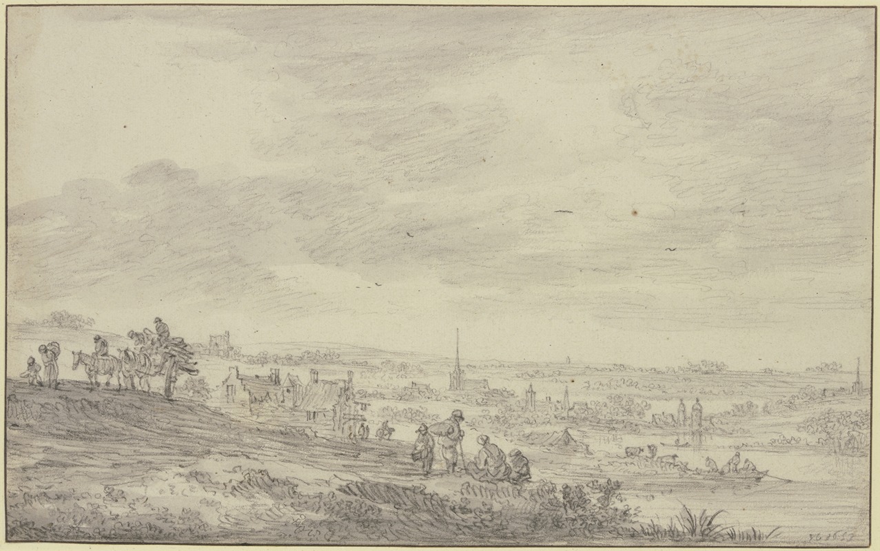 Jan van Goyen - Blick über eine weite Landschaft mit Kirchturm
