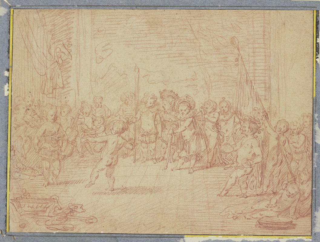 Jean-Antoine Watteau - Allegorie des Winters oder Kinder parodieren einen Ball