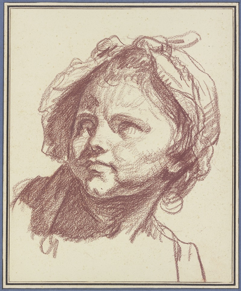 Jean-Baptiste Greuze - Girl’s head with bonnet