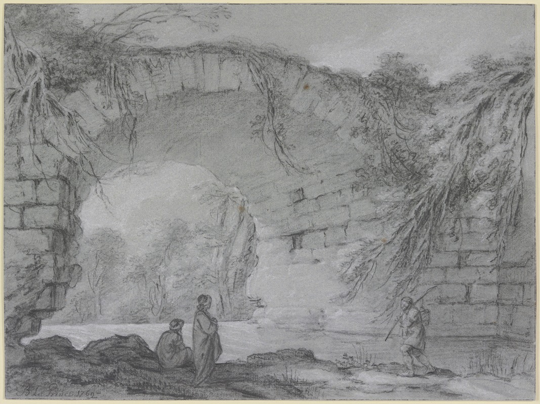 Jean-Baptiste Le Prince - Unter dem Bogen einer antiken Steinbrücke bei Tusculum