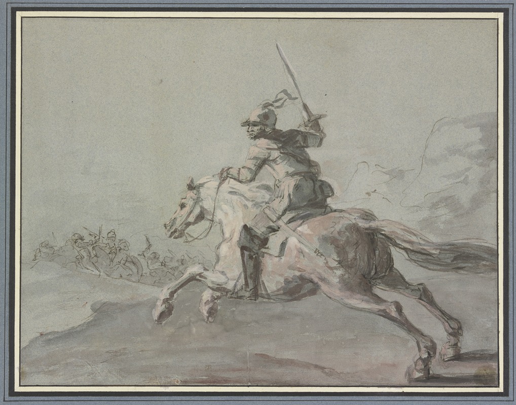 Jean-Baptiste Robin - Ein Kürassier nach links springend