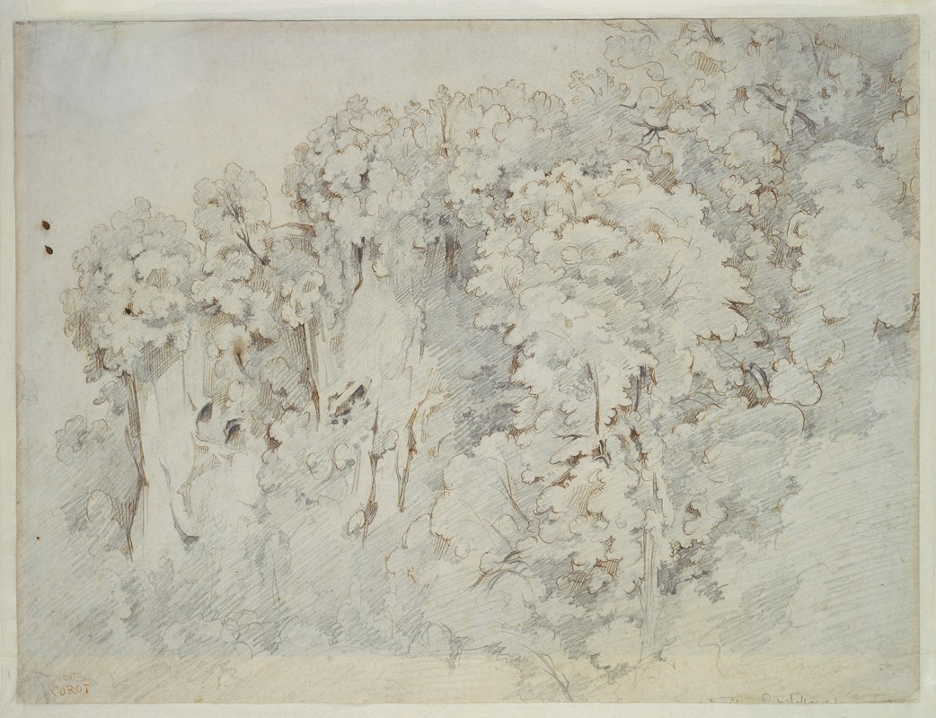 Jean-Baptiste-Camille Corot - Study of a landscape near Cività Castellana