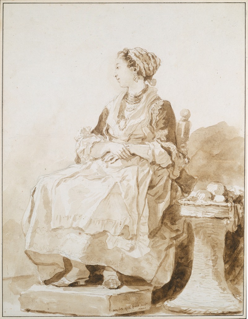 Jean-Honoré Fragonard - Neapolitan Woman, sitting outside