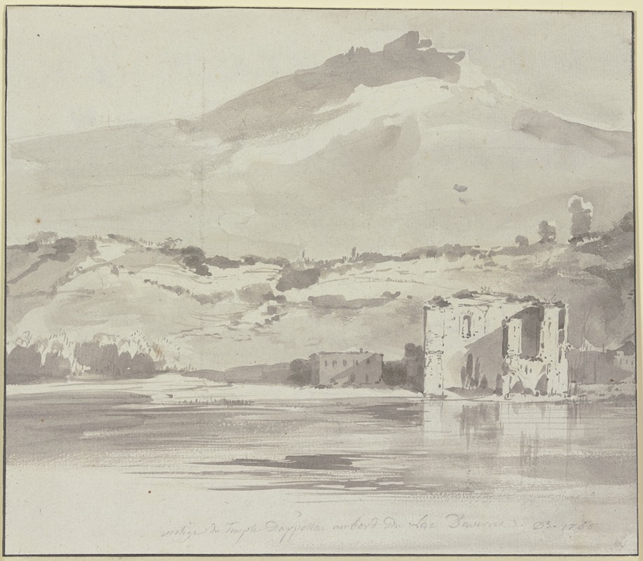 Jean-Jacques de Boissieu - Vestiges du temple d’Apollon au bord du Lac d’Auverne