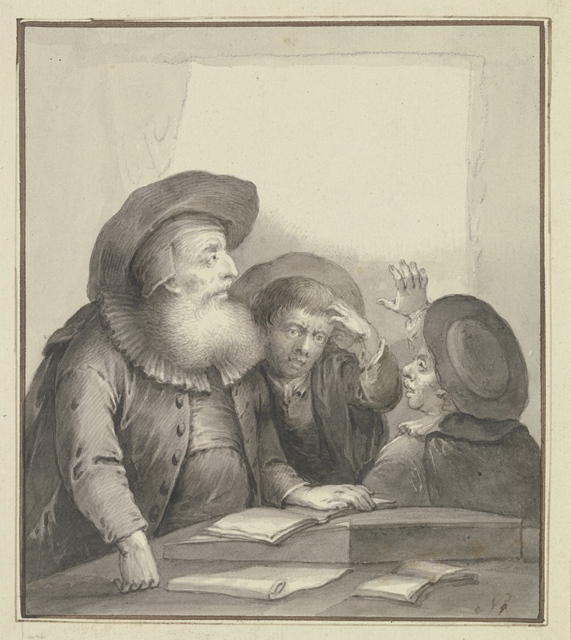 Johann Andreas Benjamin Nothnagel - Rabbiner mit zwei Schülern an einem Tisch