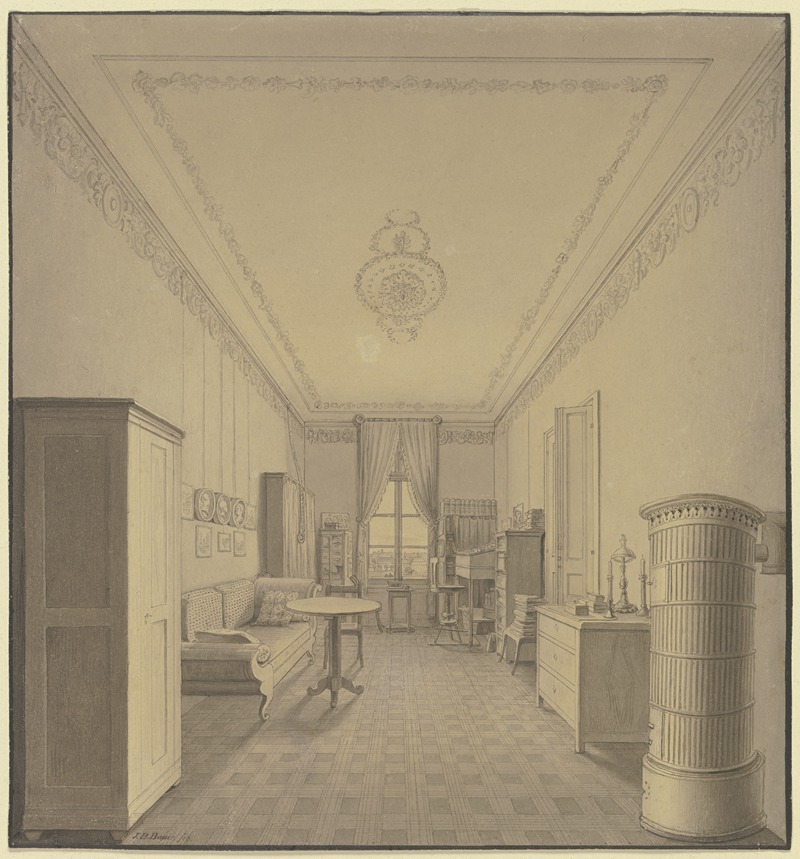 Johann Balthasar Bauer - Biedermeier interior