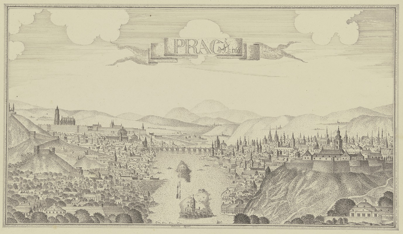 Johann Baptist Reiser - Ansicht von Prag mit der Moldau