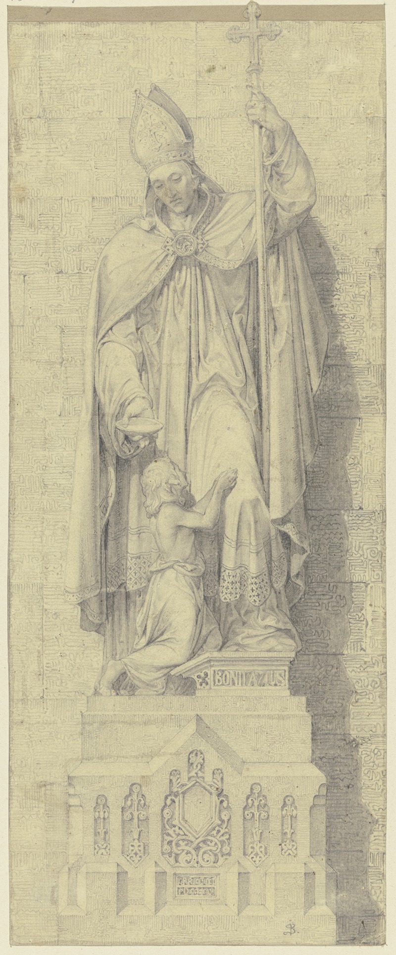 Johann Baptist Scholl The Younger - Statue des Heiligen Bonifazius