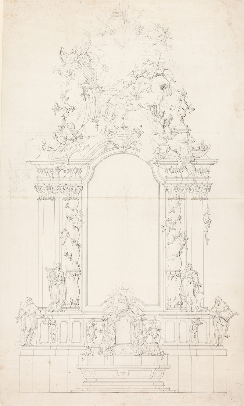 Johann Baptist Straub - Sketch of an altar