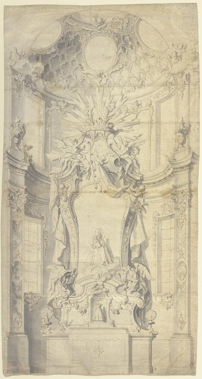 Johann Baptist Zimmermann   - Sketch of an altar