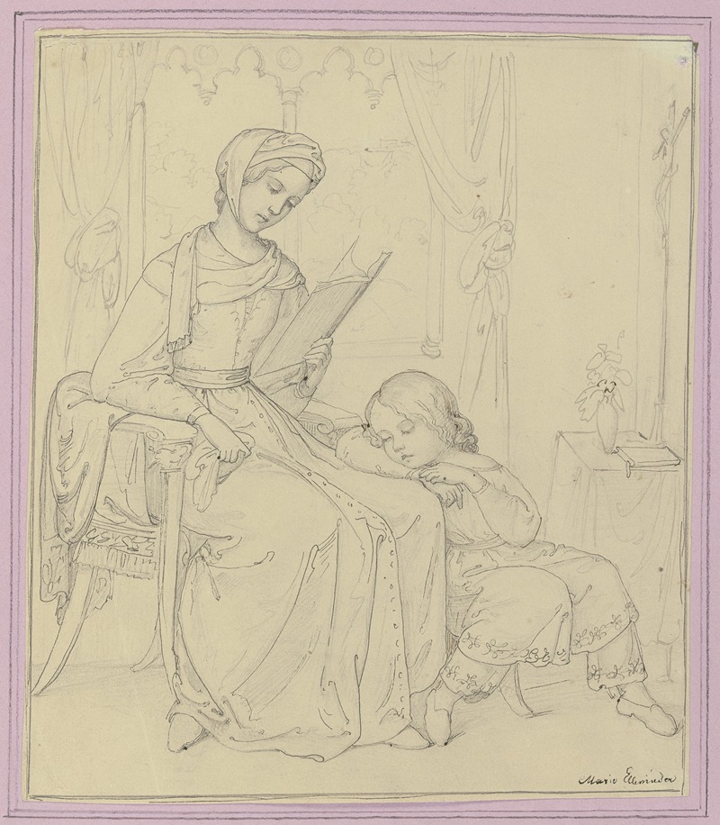Marie Ellenrieder - Mutter, ihrem Kind vorlesend