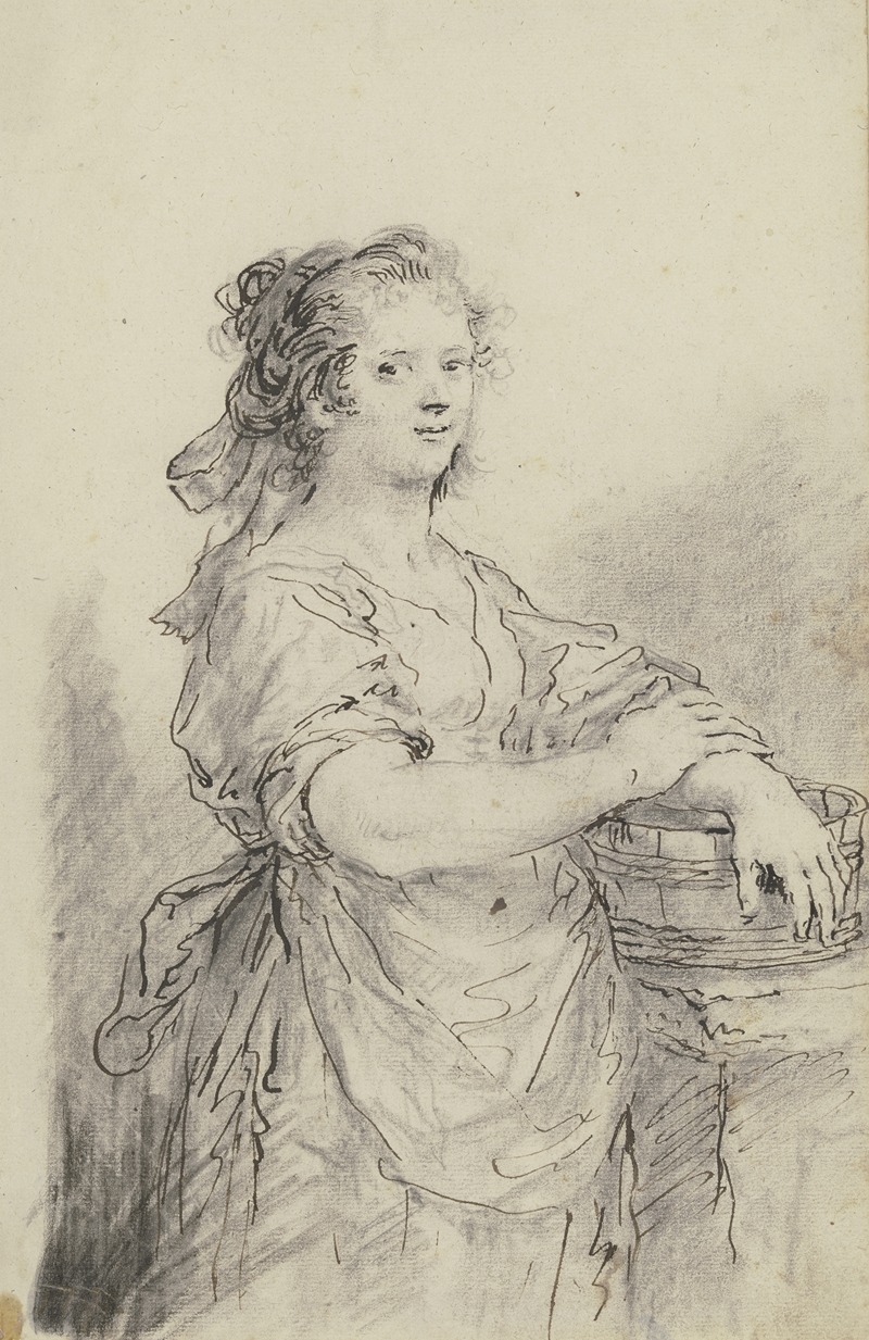 Martin Johann Schmidt - Bildnis eines Mädchens mit Holzzuber