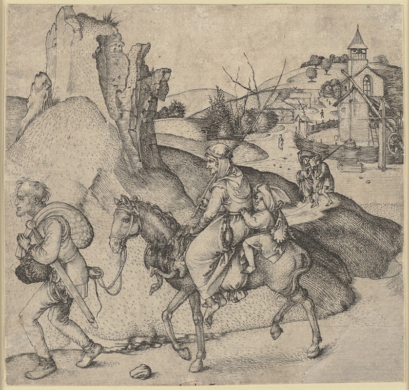 Martin Schongauer - Peasant Family Going to Market
