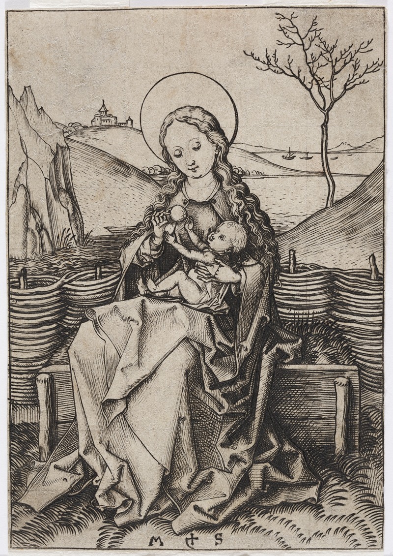 Martin Schongauer - The Virgin and Child on a Grassy Bank