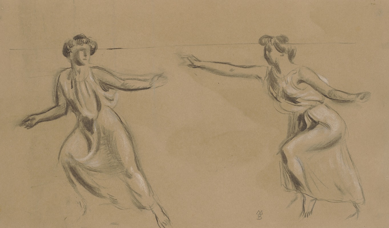 Maurice Denis - Zwei nach links laufende Frauen