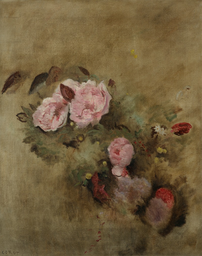 Jean-Baptiste-Camille Corot - Nature morte au bouquet de fleurs