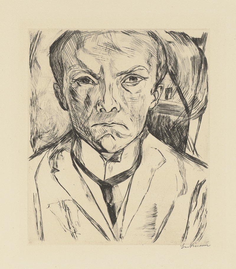 Max Beckmann - Frontal Self-Portrait with House Gable in Background