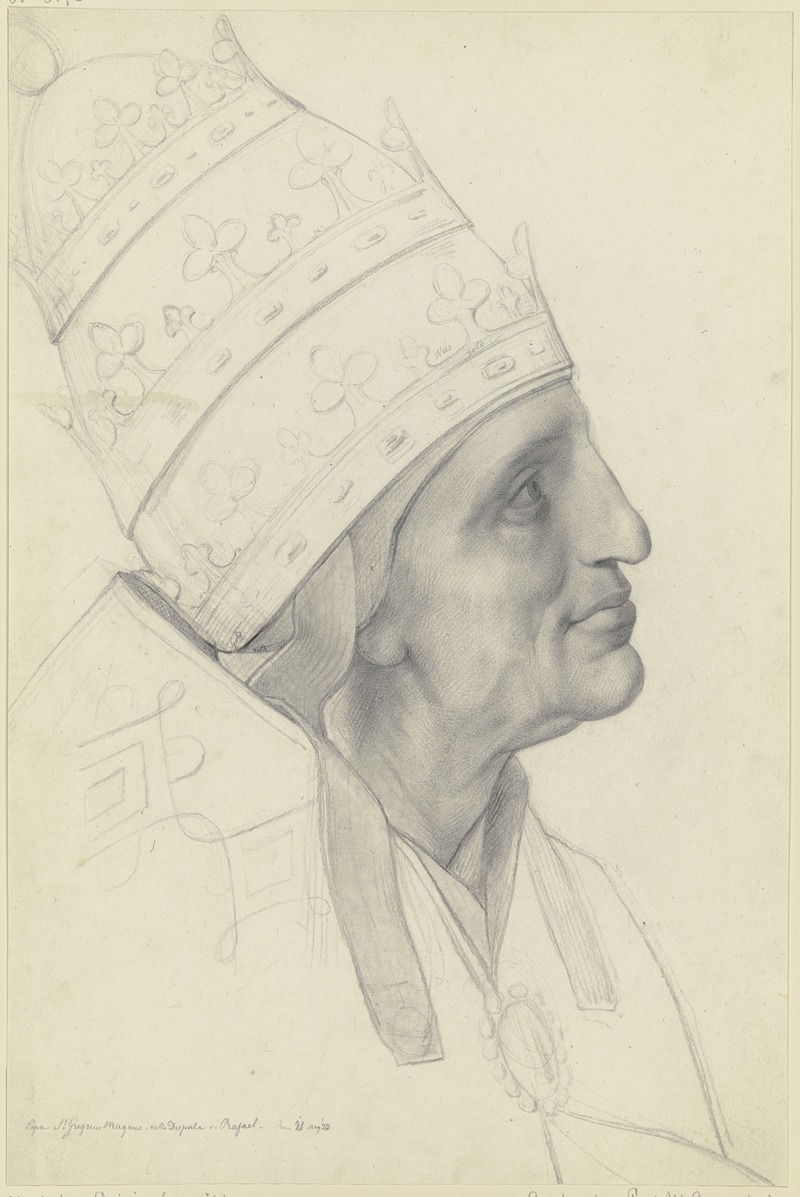 Moritz Daniel Oppenheim - Papst Gregor der Große aus Raffaels Disputa