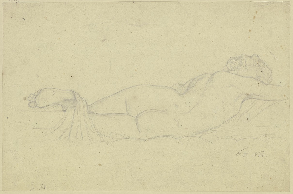 Moritz von Schwind - Schlafender Hermaphrodit (Hermaphroditus Borghese)