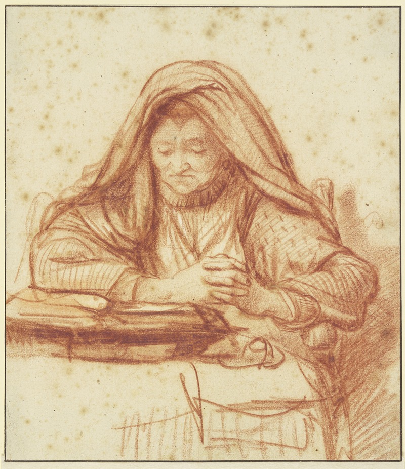 Nicolaes Maes - Alte Frau lesend im Gebet