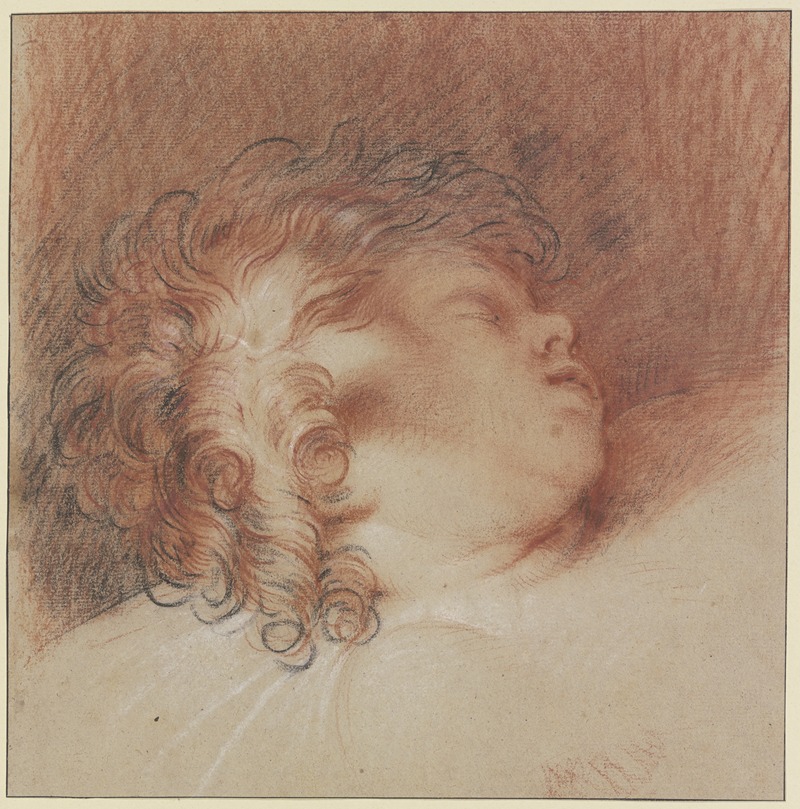 Nicolas Guibal - Kopf eines schlafenden Kindes nach rechts