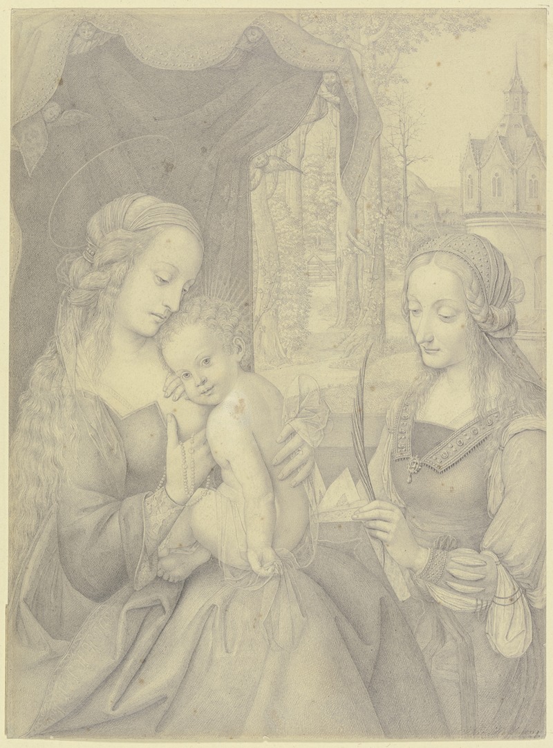 Nikolaus Hoff - Madonna mit Kind und der Heiligen Barbara