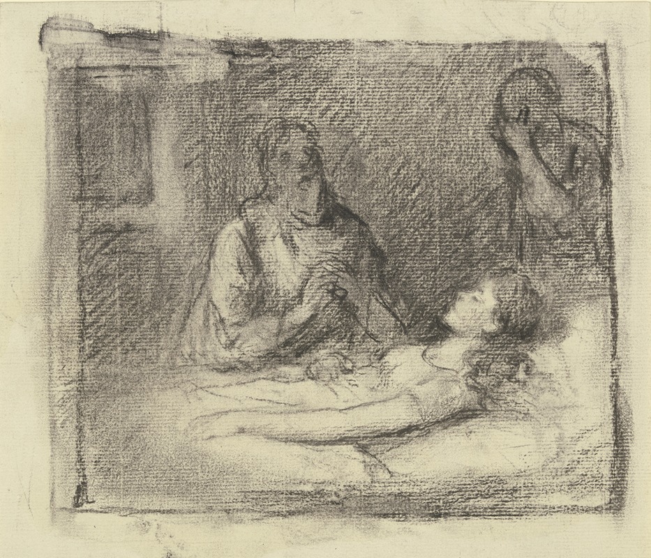 Otto Scholderer - At the sickbed