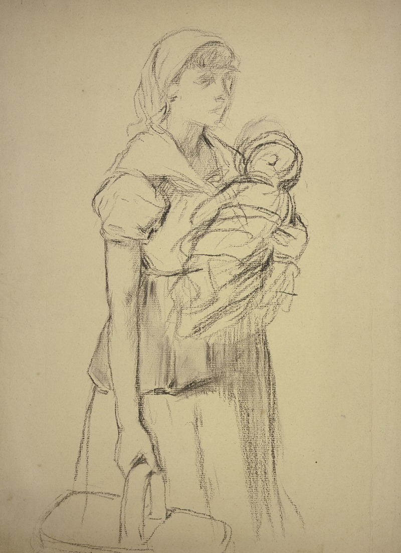 Otto Scholderer - Farmwoman with child