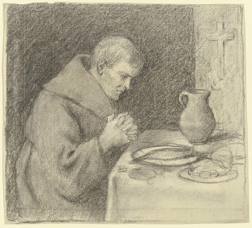 Otto Scholderer - Monk during grace