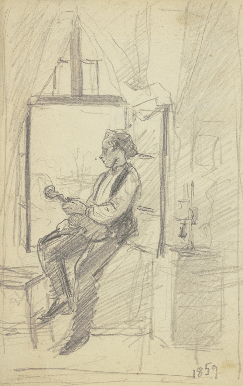 Otto Scholderer - The violinist at the window