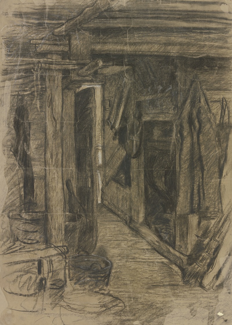 Otto Scholderer - View into a shed